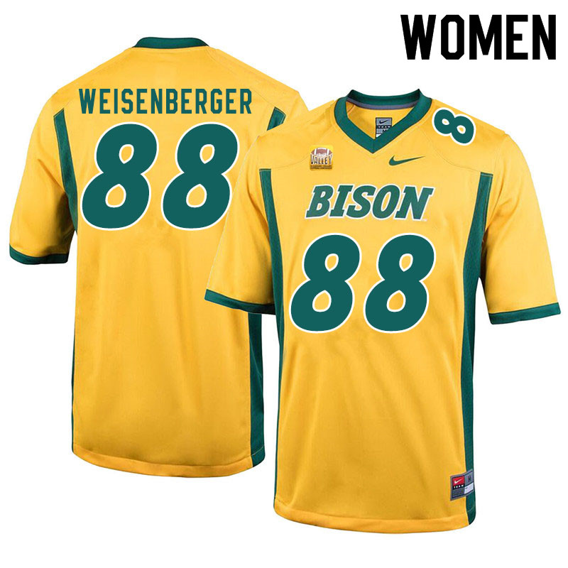Women #88 Dawson Weisenberger North Dakota State Bison College Football Jerseys Sale-Yellow